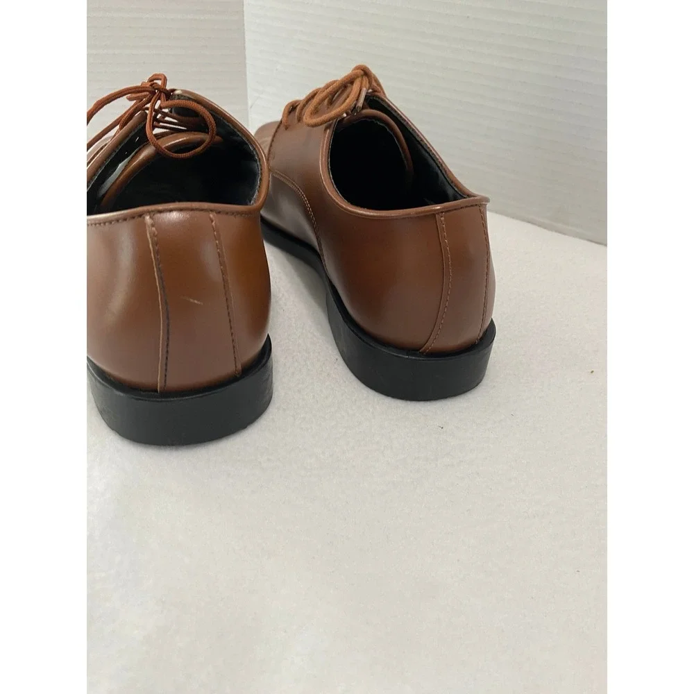 Joseph Abboud Derby Dress Shoes Men 9M Brown Plain Toe Lace Up Formal